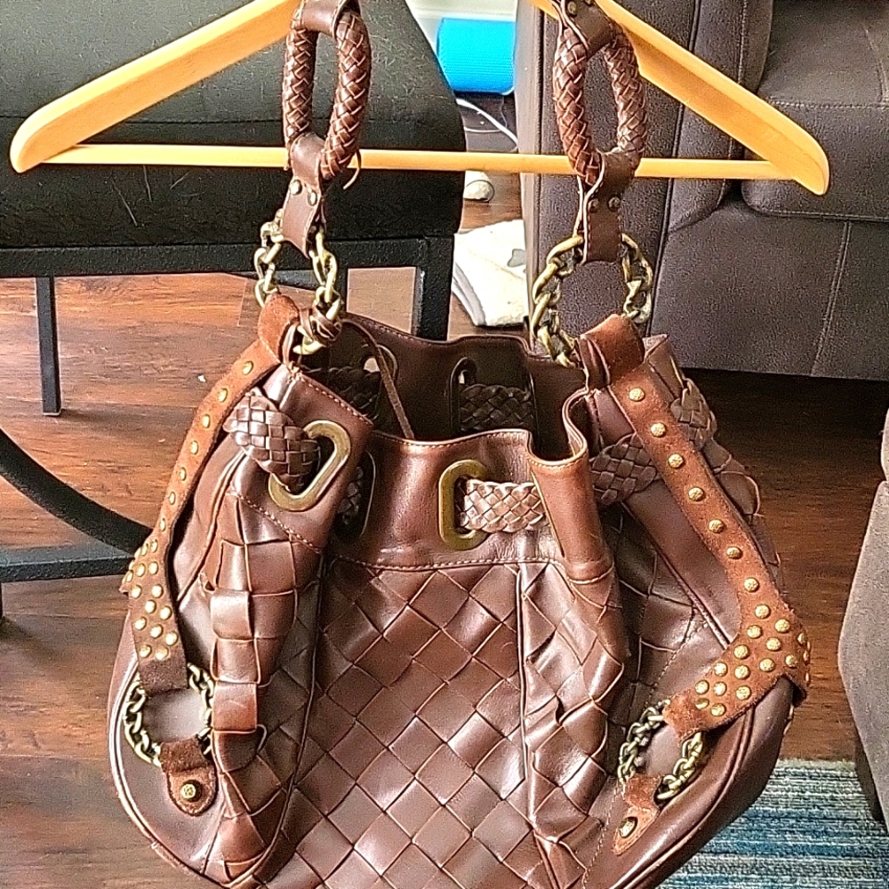 Bridget shuster brown leather handbag